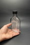 Hermia Tu-200Ccs Juego de Botellas de Vidrio 200 ml, Juego de 3 Piezas, Transparente y Negro